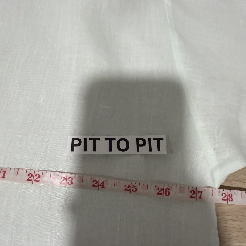 Bryn Walker Linen Top Sz S Pale Green Boat Neck Oversized Boxy Short Sleeve - Picture 9 of 10